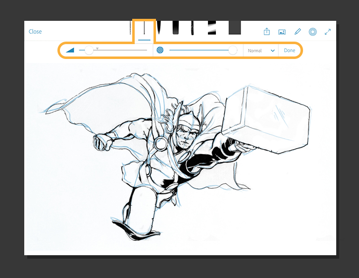 725x561 From Sketch To Marvel Comic Book, Adobe Photoshop Mobile App - Acrobat Sketch