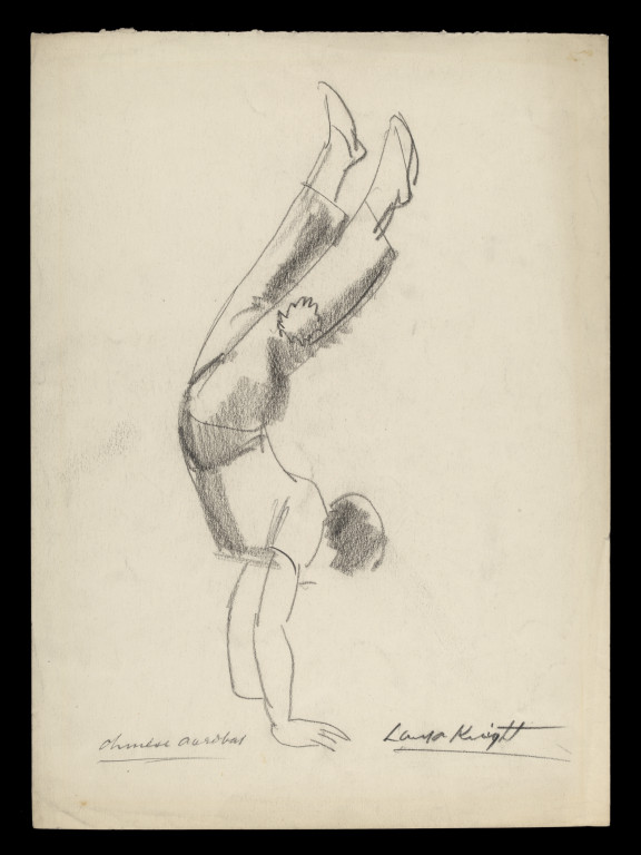 576x768 Laura Knight Sketch Of A Chinese Acrobat Knight, Laura Dame - Acrobat Sketch