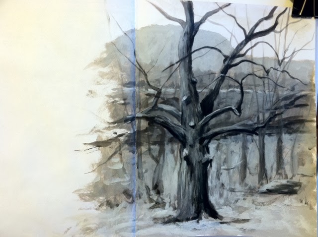 640x478 Hudson Valley Sketches Sketching From The Window - Acrylic Sketch