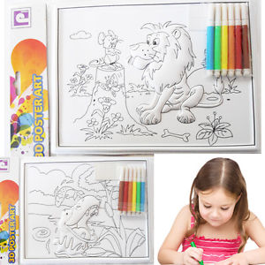 300x300 Kids 3d Poster Art Colouring Drawing Sketch Pens Fun Activity - Activity Sketch