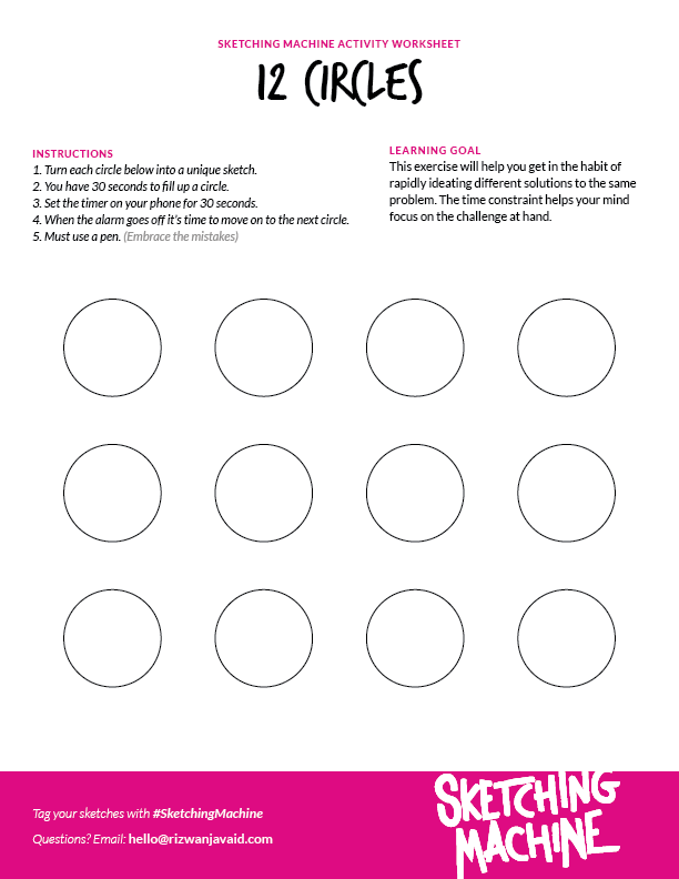612x792 Sketching Activity 12 Circles Sketching Machine Medium - Activity Sketch