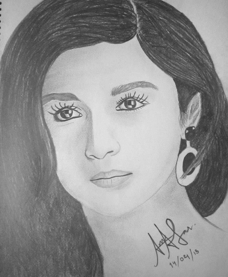 792x960 Pencil Sketch Of Actress Alia Bhatt - Actress Sketch