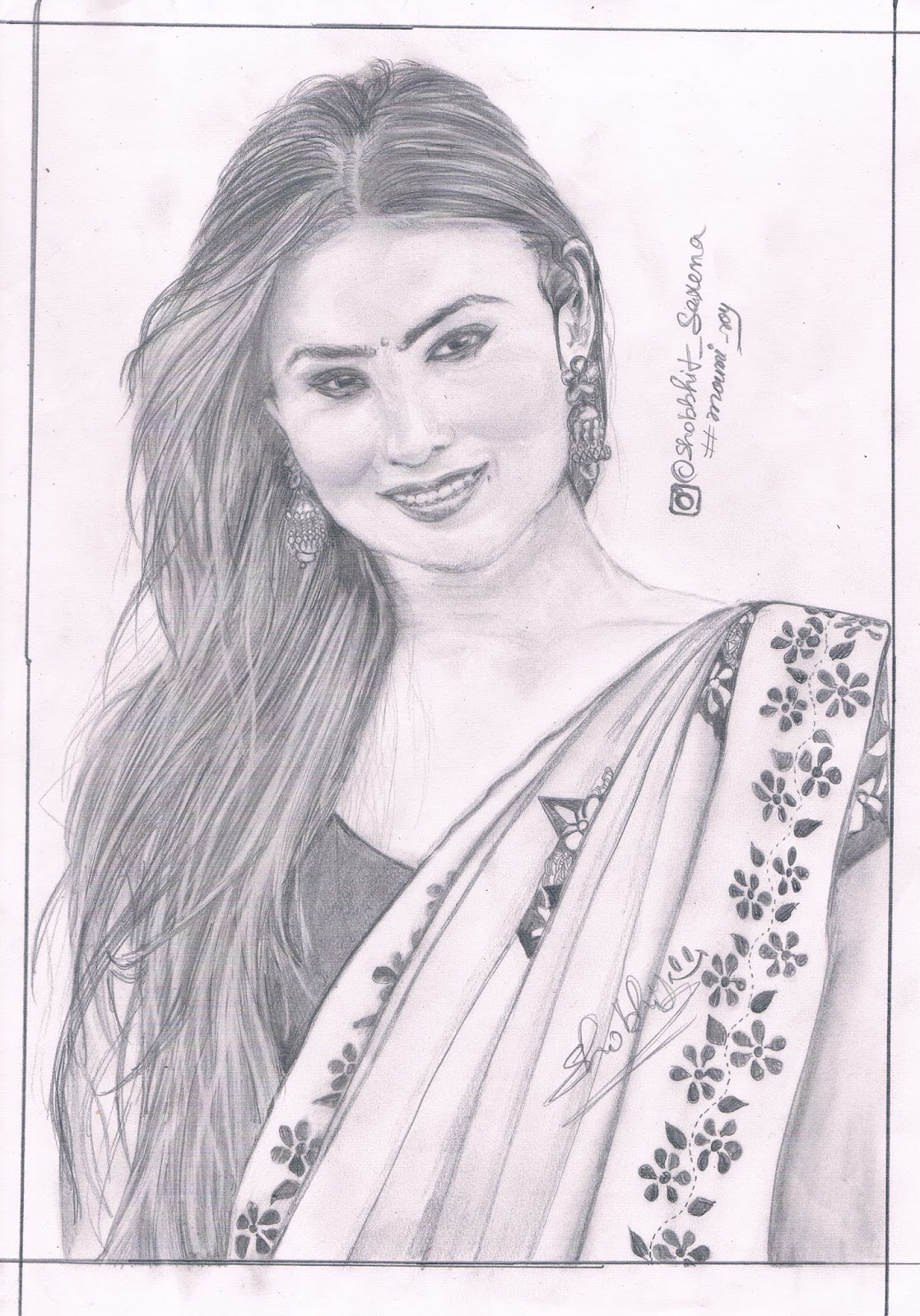 1118x1600 Sketchbook Sketch Of Mouni Roy - Actress Sketch