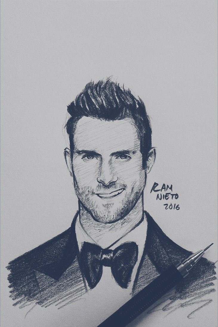 731x1094 Quick Sketch Of Adam Levine By Ramnieto - Adam Levine Sketch