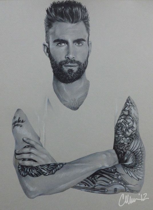 535x734 Adam Levine Drawing By ~live4artinla Celebrities - Adam Levine Sketch