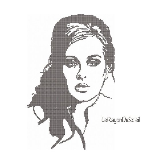 570x570 Modern Cross Stitch Pattern Adele Adkins Portrait Pdf Etsy - Adele Sketch