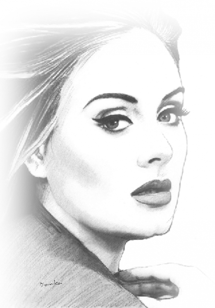699x1000 Portrait Of Adele By Dianika On Stars Portraits - Adele Sketch