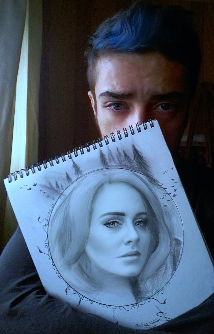 715x1117 Adele Hello Sketch By Dave Macgrace2 - Adele Sketch
