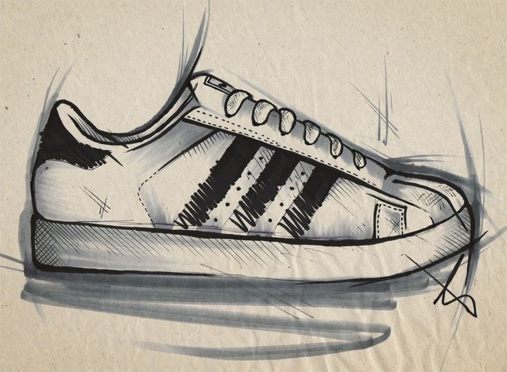 736x540 Adidas Drawing - Adidas Shoes Sketch