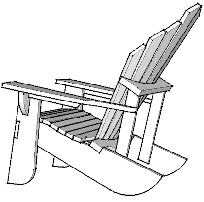 420x416 Carolina Adirondack Furniture Beautiful Handcrafted Outdoor - Adirondack Chair Sketch