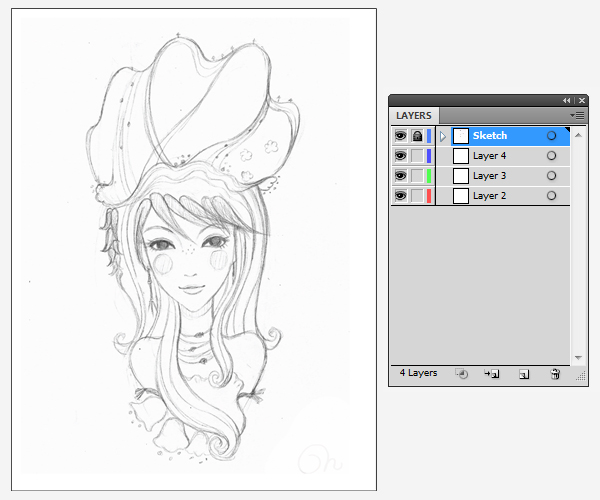 600x500 How To Create A Conceptual Portrait Using The Scribble Effect In - Adobe Illustrator Sketch