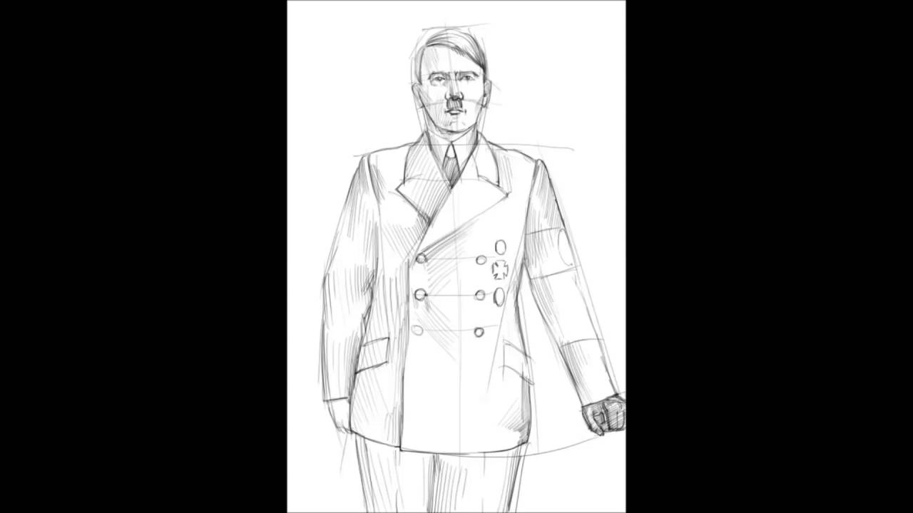 1280x720 How To Draw Adolf Hitler - Adolf Hitler Sketch
