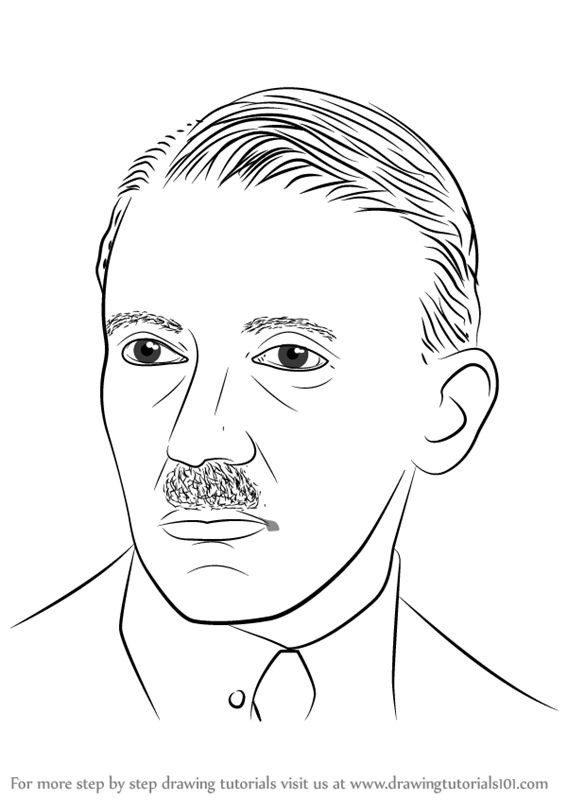 567x800 Learn How To Draw Adolf Hitler (Politicians) Step By Step - Adolf Hitler Sketch