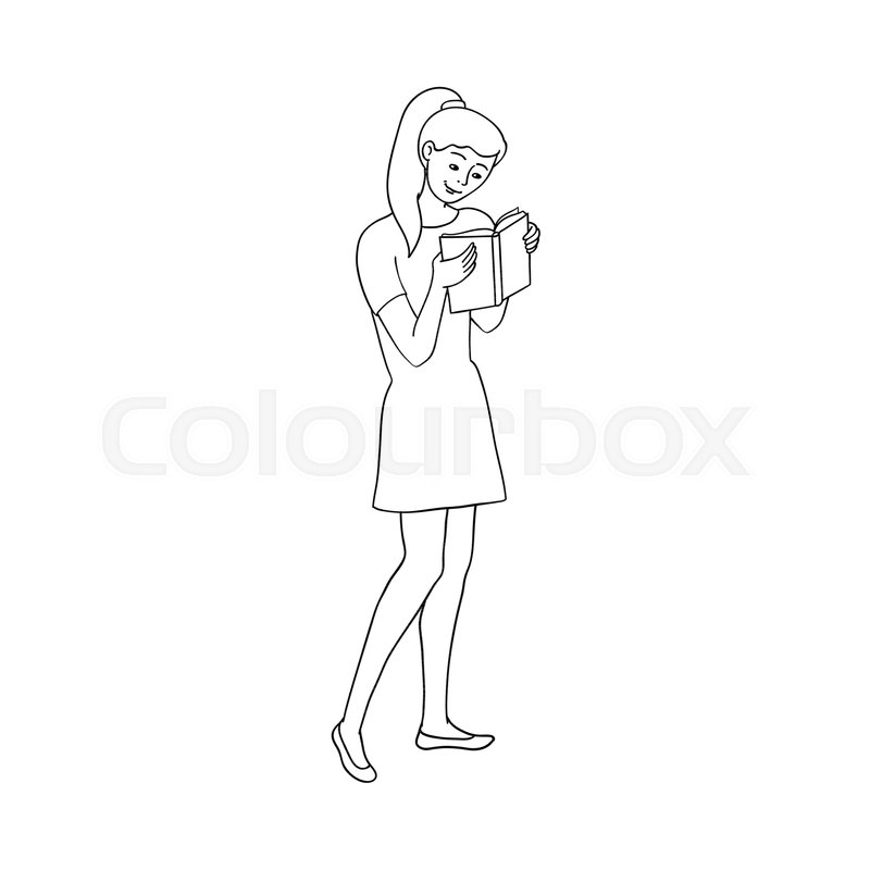 800x800 Vector Sketch Hand Drawn Adult Beautiful Woman, Young Girl In Blue - Adult Sketch