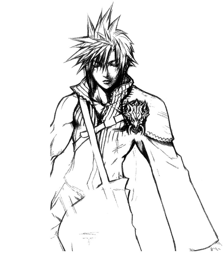 900x1030 Cloud Strife Sketch - Advent Sketch