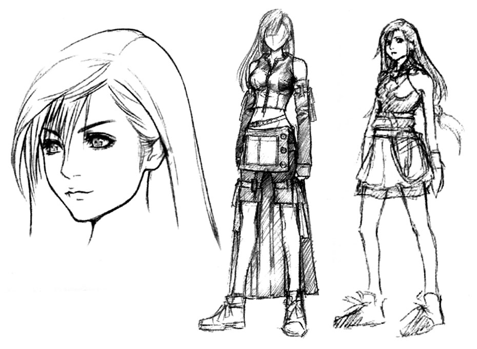 930x680 Tifa Lockhart Sketch - Advent Sketch