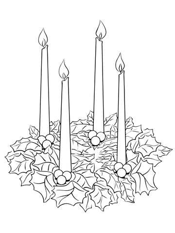 360x480 Advent Wreath Coloring - Advent Wreath Sketch