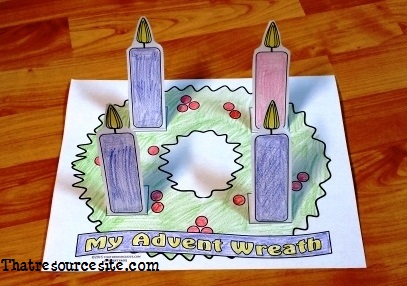 407x286 Advent Wreath Cut N Paste Activity In Bw - Advent Wreath Sketch