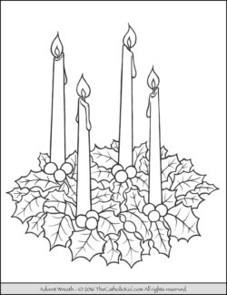 250x324 Free Printable Catholic Coloring Pages For Kids - Advent Wreath Sketch