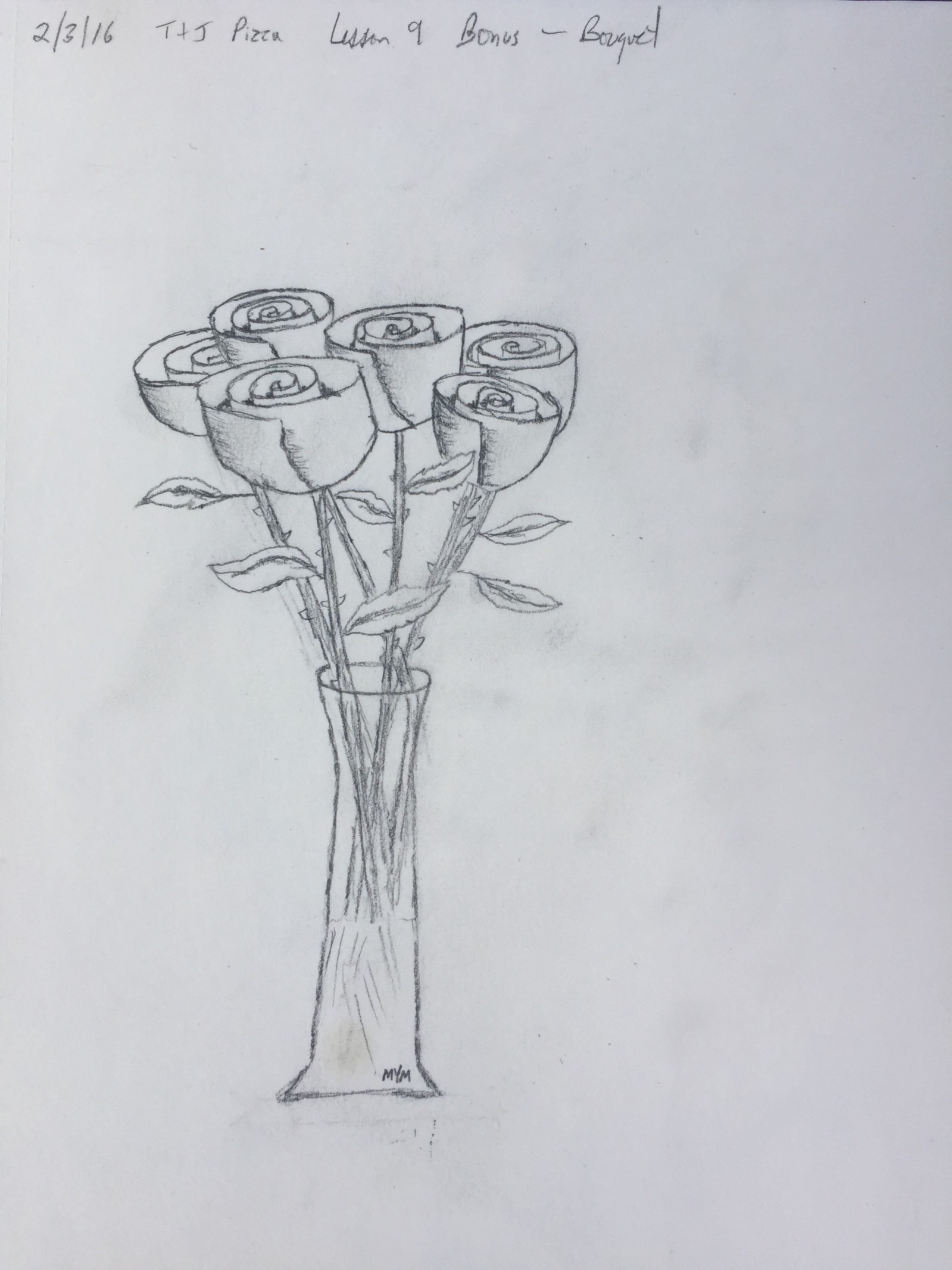 1599x2133 My Learn To Draw Adventure Lesson 9 Bonus Lesson Bouquet Of Roses - Adventure Sketch