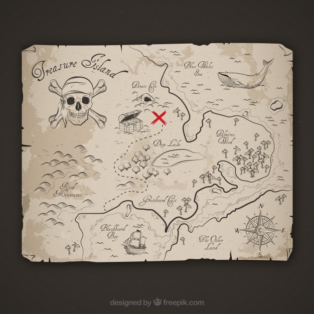 626x626 Pirate Adventure Map Sketch Vector Free Download - Adventure Sketch