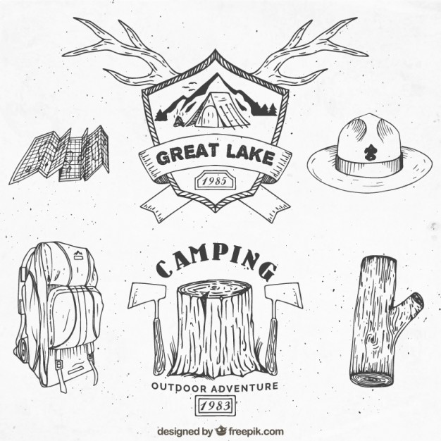 626x626 Sketches Adventure Badges And Accessories Vector Free Download - Adventure Sketch