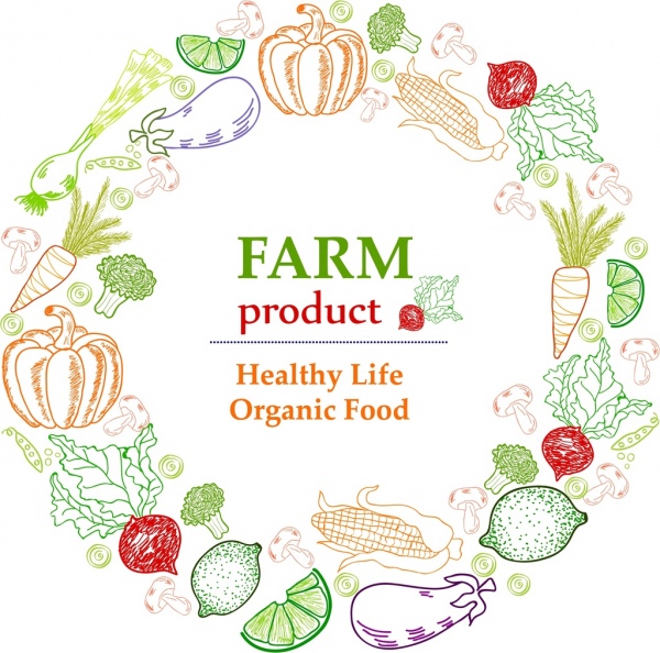 600x594 Farm Product Advertisement Colored Handdrawn Sketch Free Vector In - Advertisement Sketch