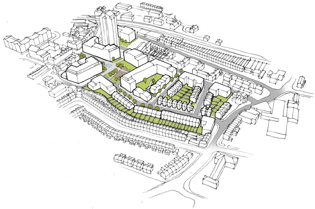 1029x684 Plaza Redevelopment Team To Set Out Their Wares - Aerial Sketch