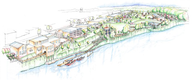 640x266 Selma Aerial Sketch, Homewood Landscape Architects Kelly - Aerial Sketch