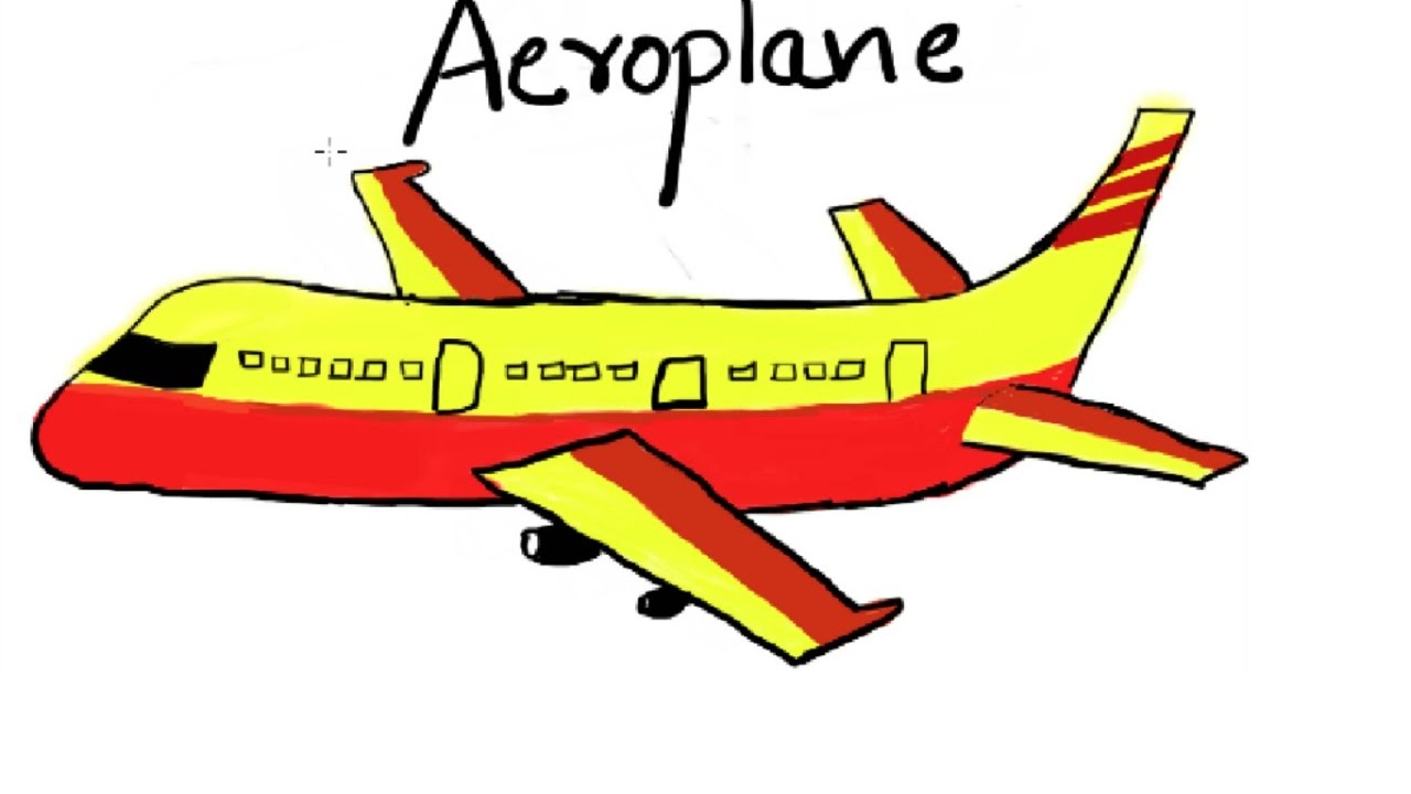 1280x720 Easy Kids Drawing Lessons How To Draw An Aeroplane - Aeroplane Sketch