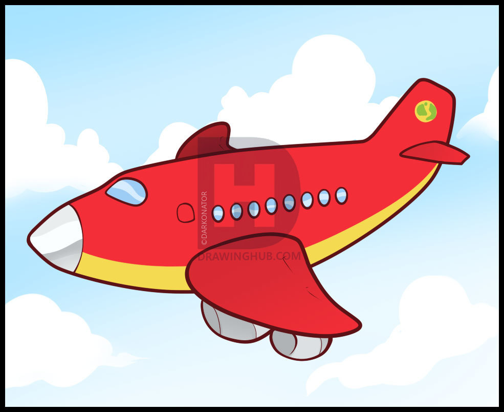 985x804 How To Draw A Plane For Kids, Step By Step, Drawing Guide, By - Aeroplane Sketch