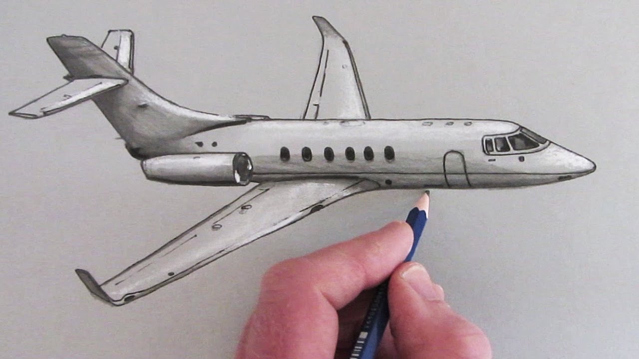 1280x720 How To Draw An Airplane - Aeroplane Sketch