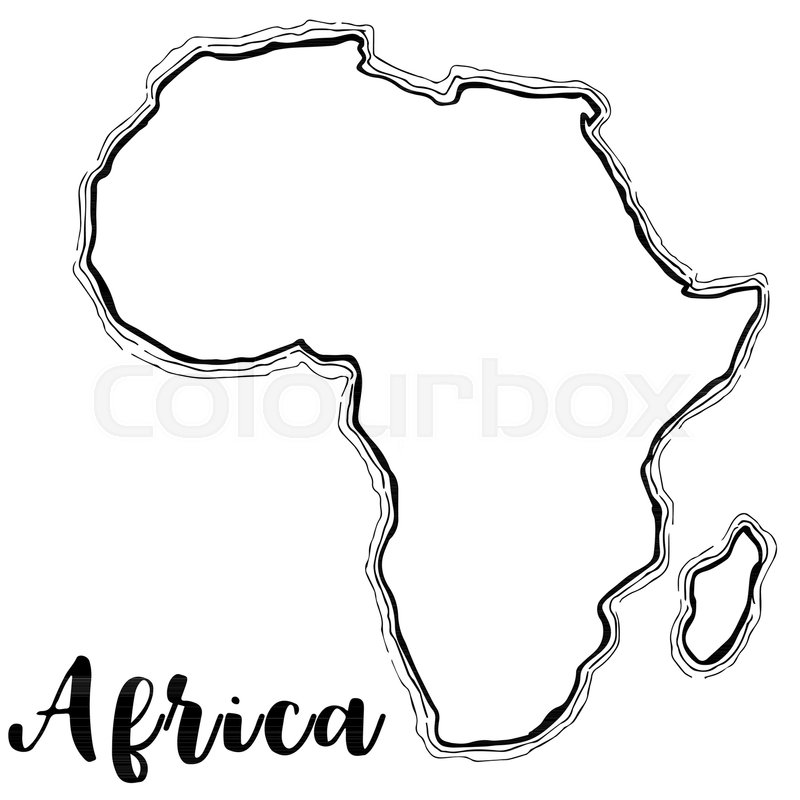 800x800 Hand Drawn Africa Map Sketch,vector Illustration Stock Vector - Africa Sketch