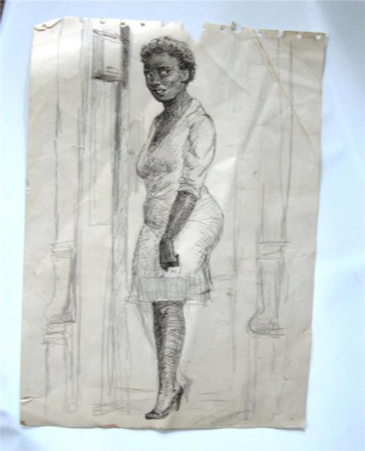 518x640 Curt Frankenstein Original Pen And Ink Sketch Drawing African - African American Sketch