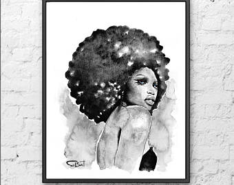 340x270 Black Woman Art Etsy - African American Woman Sketch