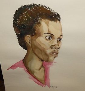 281x300 Krapf Ms Simpson African American Woman Original Watercolor - African American Woman Sketch