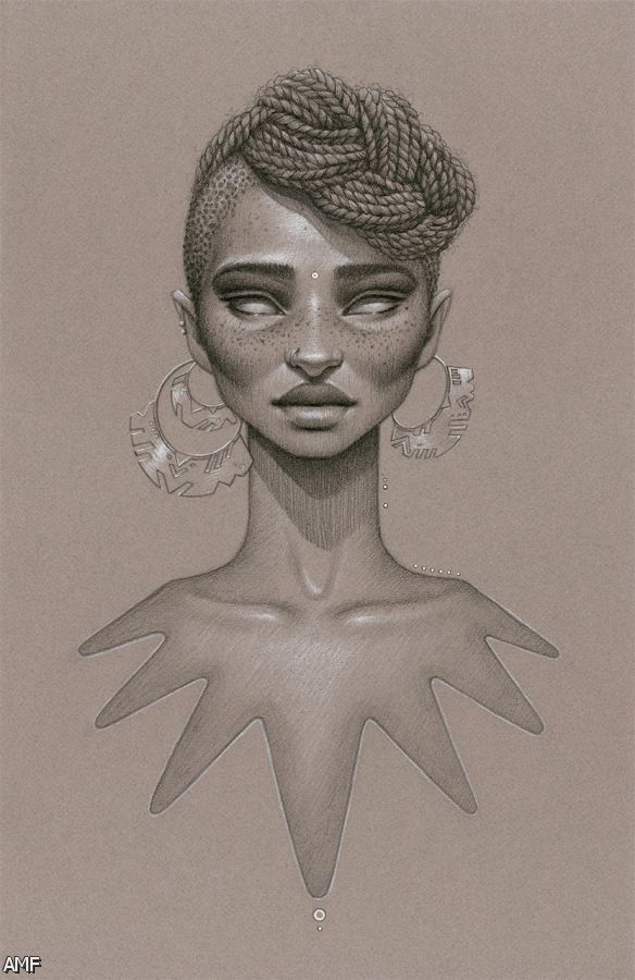 584x900 African American Woman Drawing - African American Woman Sketch