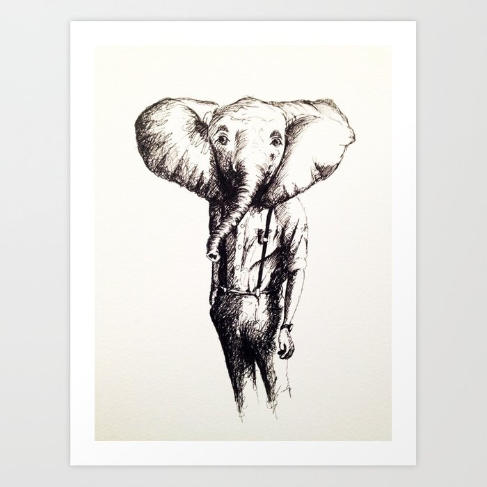 700x700 Elephant (Sketch) Art Print By Lordcolinoneal Society6 - African Elephant Sketch
