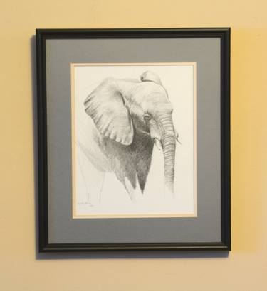 375x410 African Elephant Sketch Drawing By Karl Hamilton Cox Saatchi Art - African Elephant Sketch