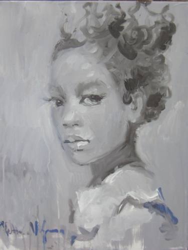375x500 Black African Girl Paintings For Sale Saatchi Art - African Girl Sketch