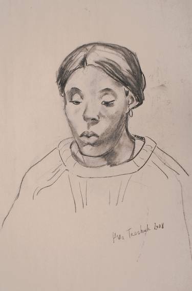 375x567 Drawing Of An African Girl 12 Drawing By Alla Tkachuk Saatchi Art - African Girl Sketch