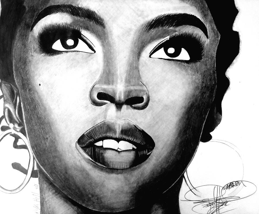 900x743 Lauryn Hill Drawing Drawing By Keeyonardo - African Girl Sketch