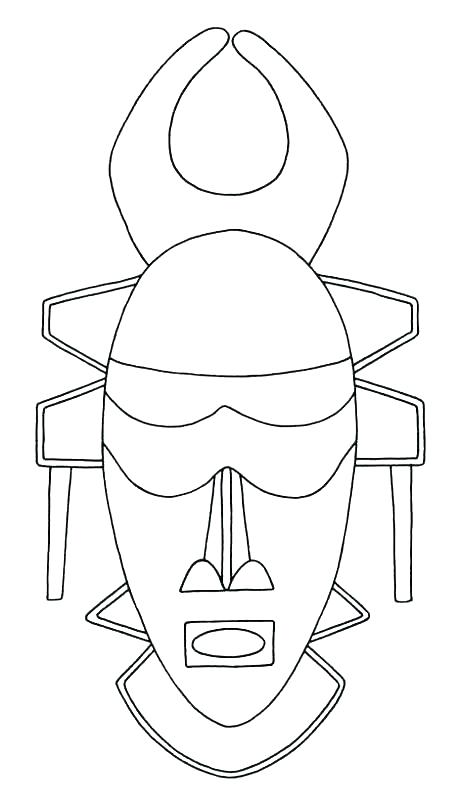 458x800 African Masks Coloring Pages Printable Masks Coloring Pages Mask - African Mask Sketch