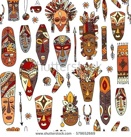 450x470 African Tribal Mask Designs Embroidery Machine At Holoaura - African Mask Sketch