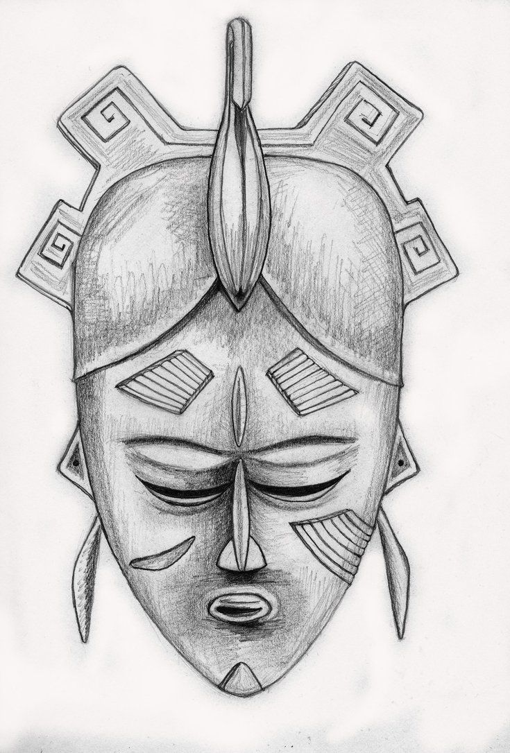 735x1086 Ligbi. Mask Of The Do Society By Angelface888 Bampw - African Mask Sketch