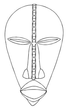 236x381 African Masks Clip Art Punu Mask Teaching Is Life - African Mask Sketch