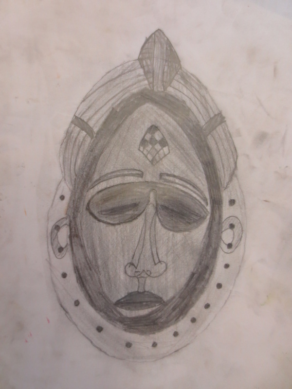 600x800 African Art - African Mask Sketch