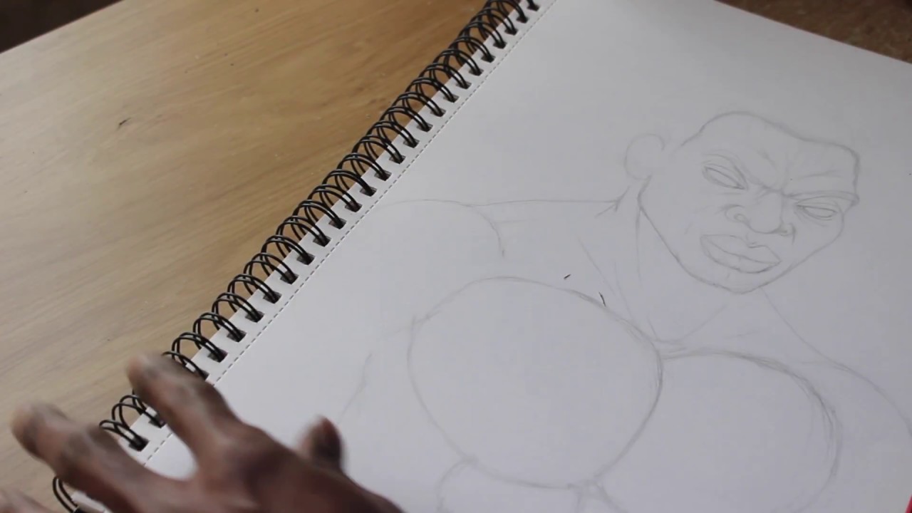 1280x720 African Warrior Sketch Progress (No Reference) - African Warrior Sketch