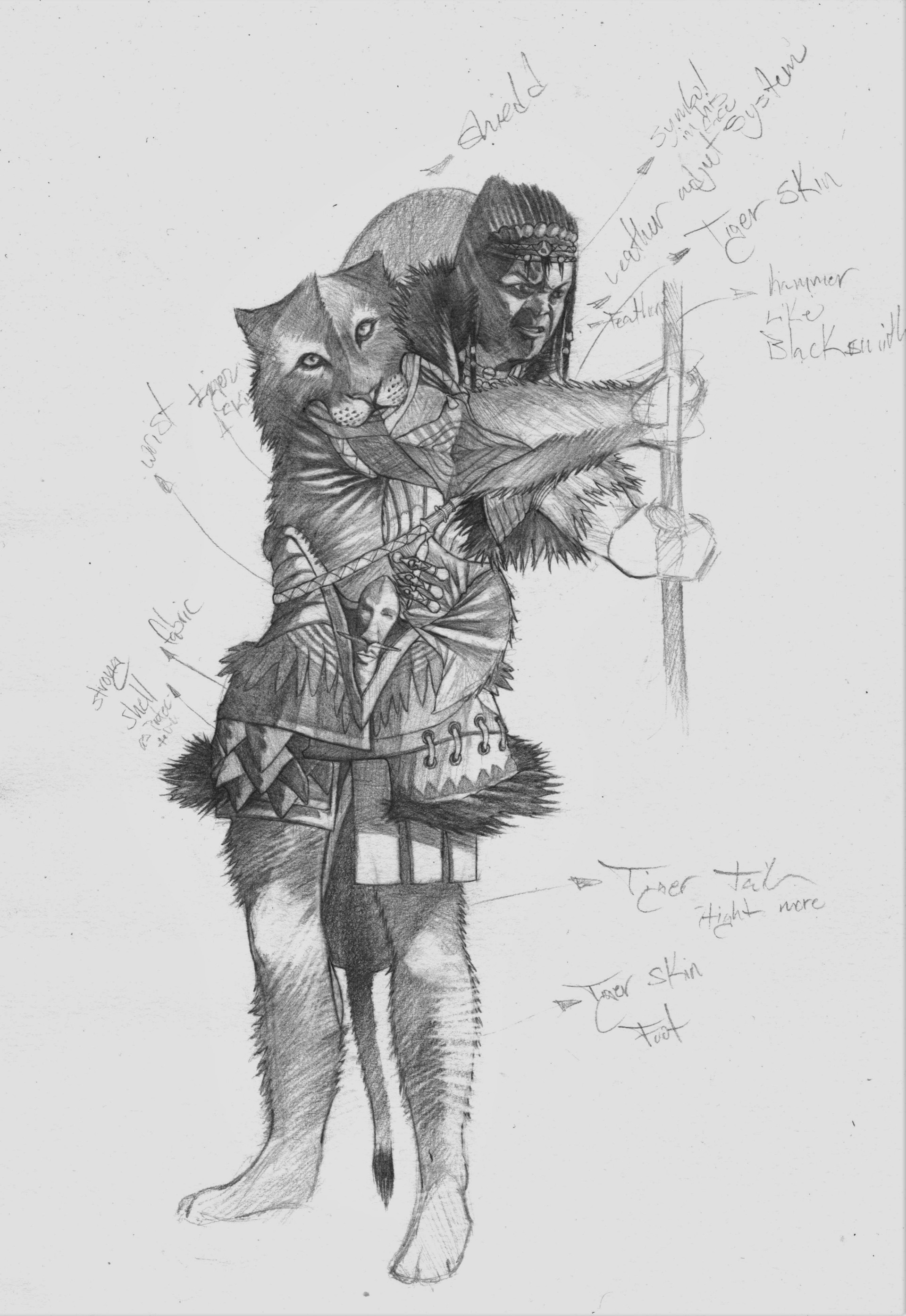 1920x2790 Artstation - African Warrior Sketch