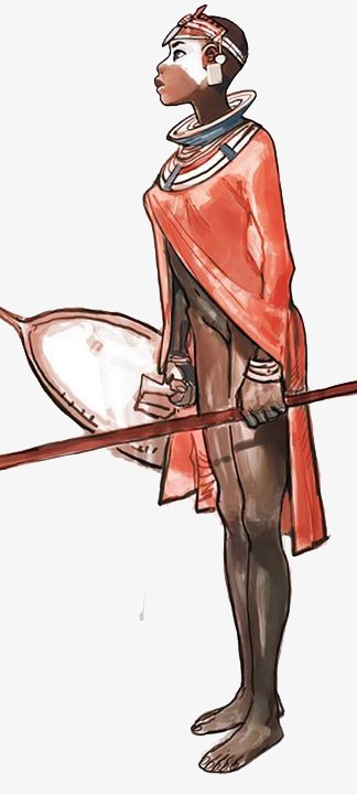 324x720 African Tribal Warrior Woman, Woman Clipart, Animation, Woman - African Warrior Sketch